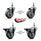 Service Caster 35 Inch Gray Polyurethane 12 Inch Threaded Stem Caster Set 2 Brakes SCC SCC-TS20S3514-PPUB-121315-2-PLB-2 - alternate 2